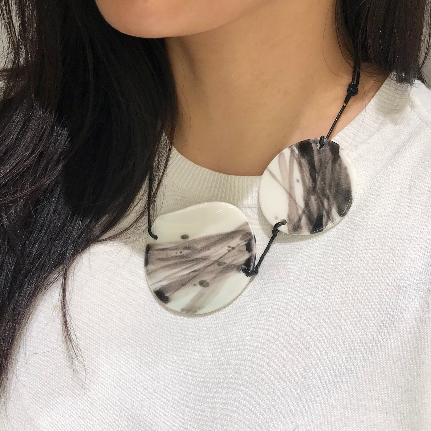 Handmade porcelain ink necklace 手作 水墨陶瓷項鍊