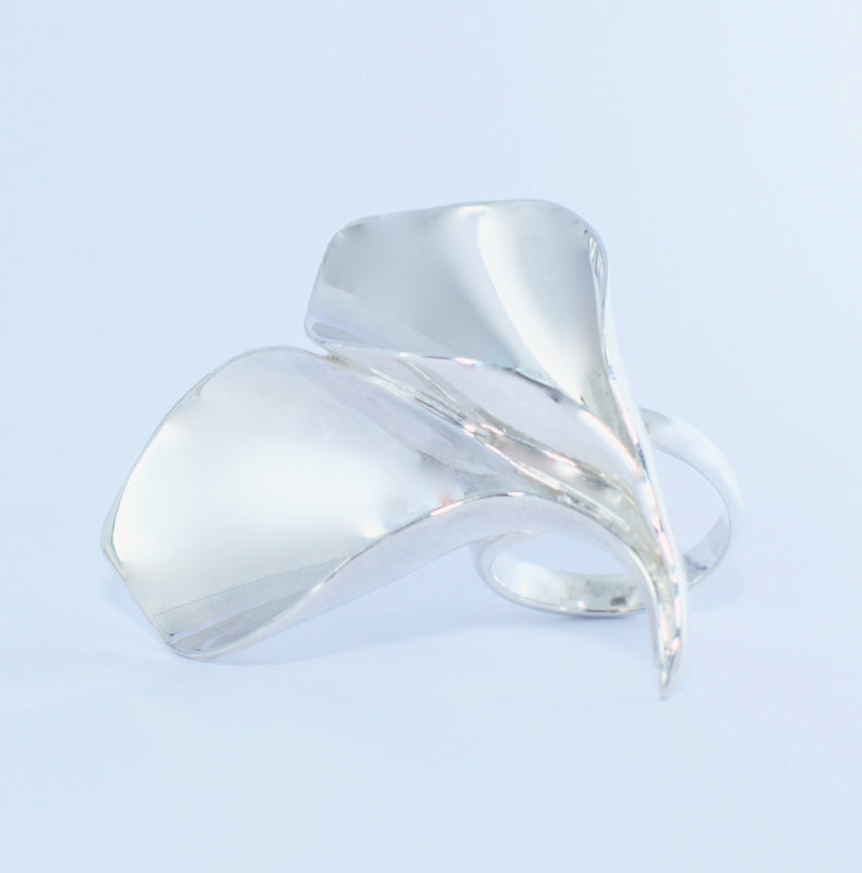 Floral Ring 惜花(可調)925銀大戒指