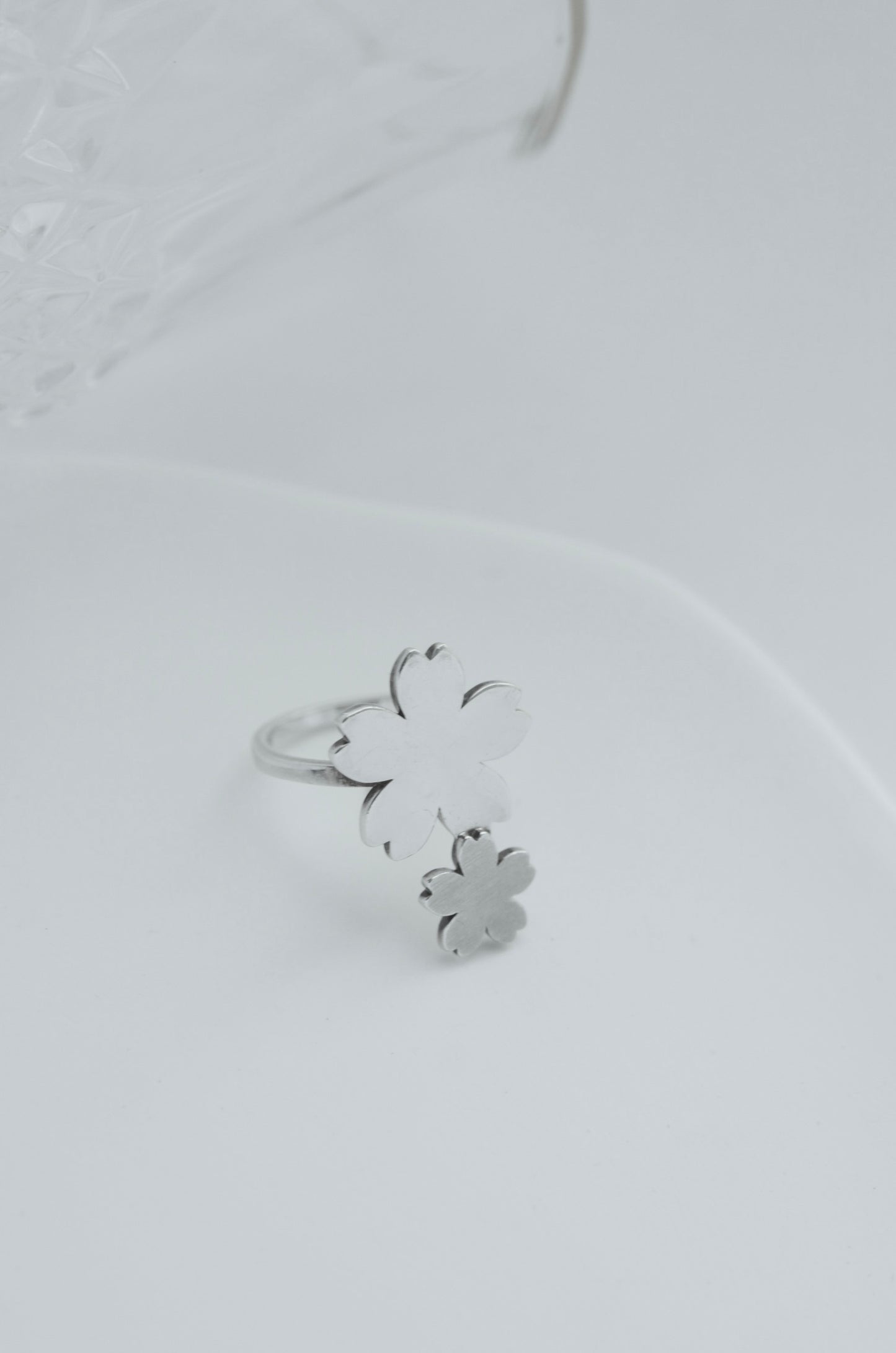 blue n white Authentic Design Sakura Ring 18K Gole plated S925 原創設計 櫻花系列 18K鍍金 925銀戒指