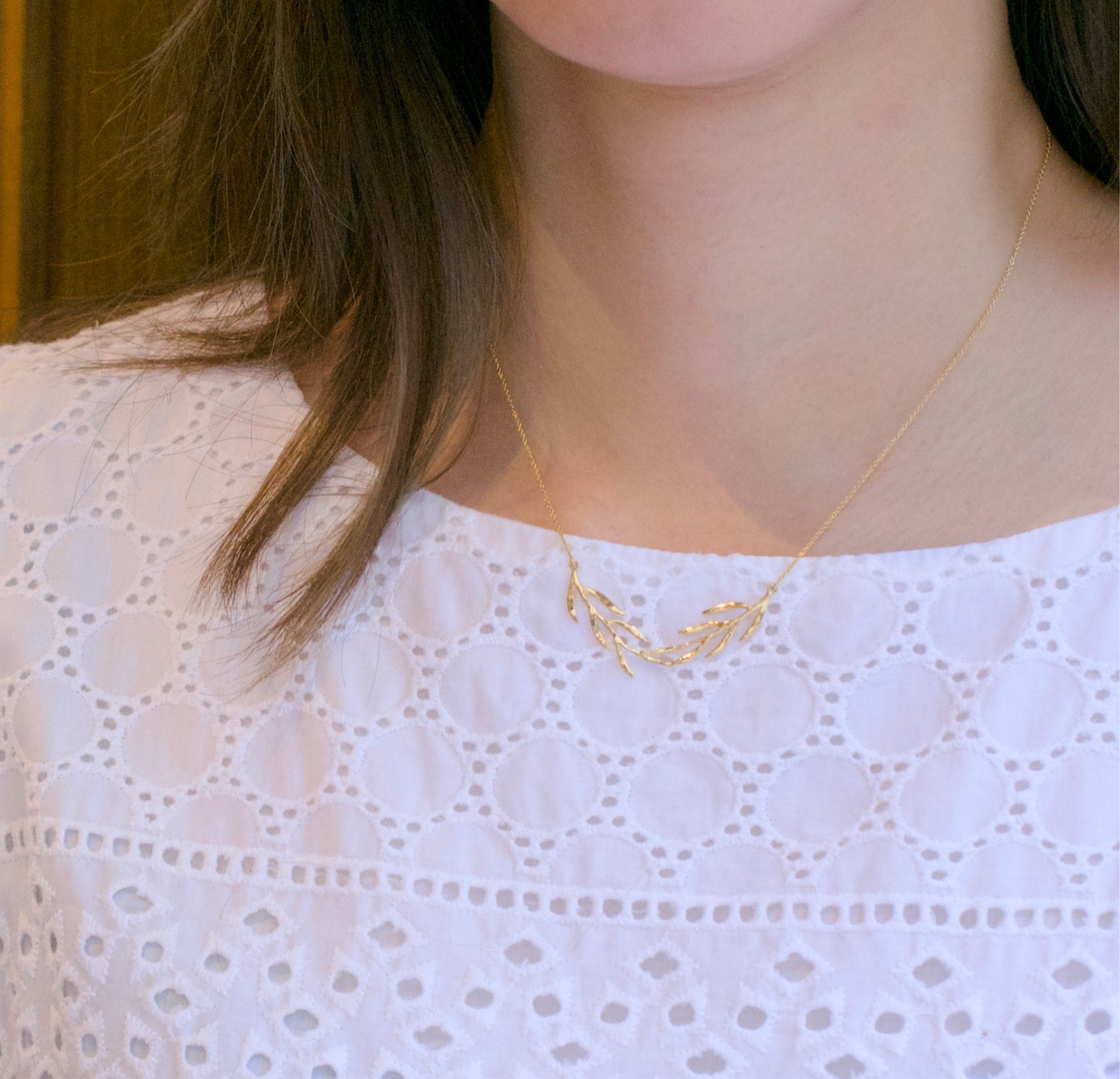 Healing - Willow Tree Leaves Necklace 18k gold Healing Necklace