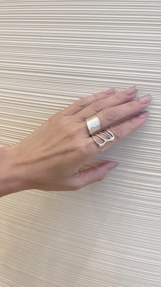 Handcrafted Silver Wave Ring 浪花手工銀戒指
