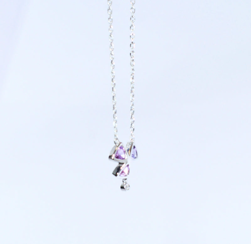 Kite Series Pink Sapphire Diamond Kite Necklace Kite Series Pink Sapphire Diamond Kite Necklace